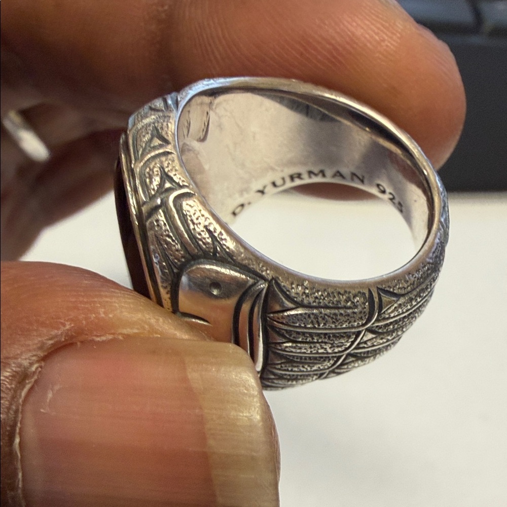 David Yurman Northwest Collection Black Onyx Signet Men's Ring - Picture 5 of 8